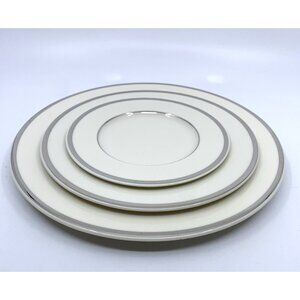 Set of 3 Castleton Fine China Dinner Salad and Bread Plates One of Each Platinum